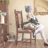 蠢沫沫《猫耳雷姆》主题写真：33张全套美图