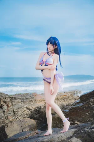 桜桃喵《雷电将军 泳装》主题写真：28张全套美图