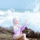 果咩酱《海边玛修》主题写真：35张全套美图