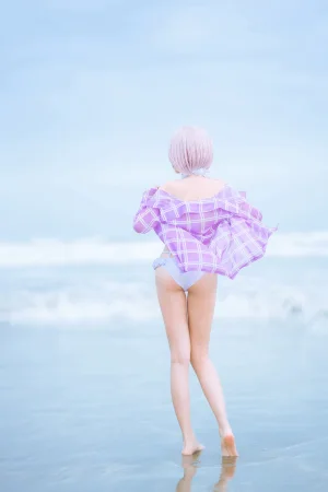 果咩酱《海边玛修》主题写真：35张全套美图
