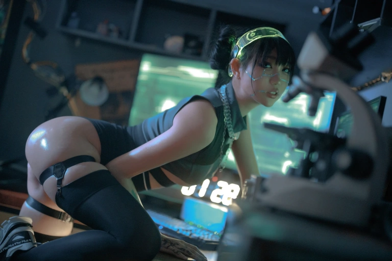 周叽是可爱兔兔《仿生人形》主题写真：38张全套美图