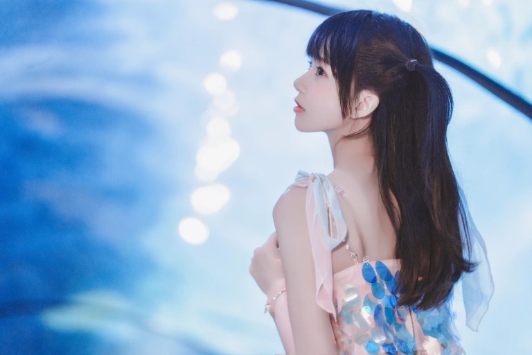 桜桃喵《水族馆》主题写真：15张全套美图