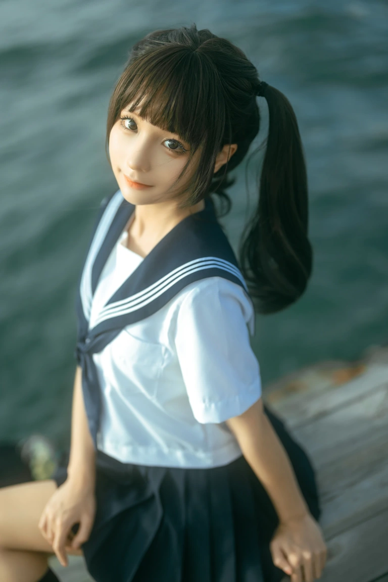 蠢沫沫《海风》主题写真：19张全套美图