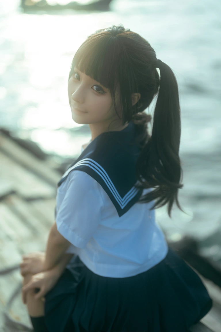 蠢沫沫《海风》主题写真：19张全套美图