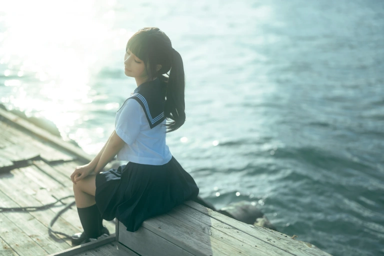 蠢沫沫《海风》主题写真：19张全套美图