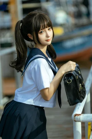 蠢沫沫《海风》主题写真：19张全套美图