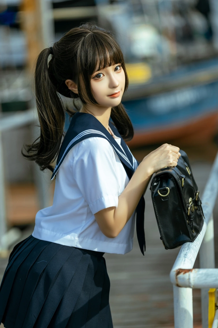 蠢沫沫《海风》主题写真：19张全套美图