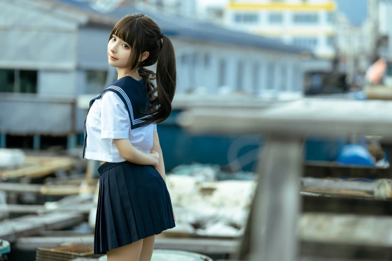 蠢沫沫《海风》主题写真：19张全套美图