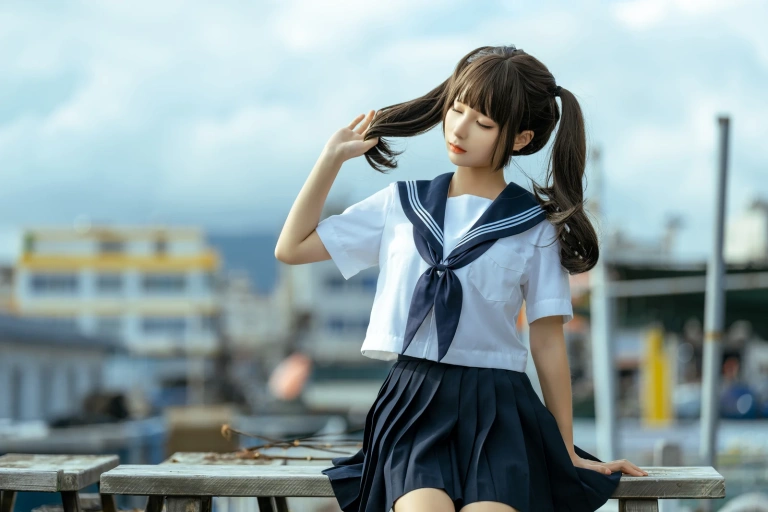蠢沫沫《海风》主题写真：19张全套美图