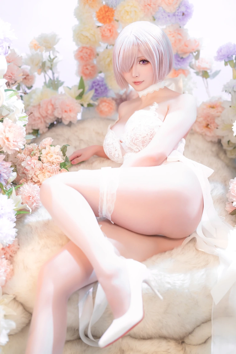 星之迟迟《2023年3月计划C FGO 玛修婚纱》主题写真：78张全套美图，含1个视频