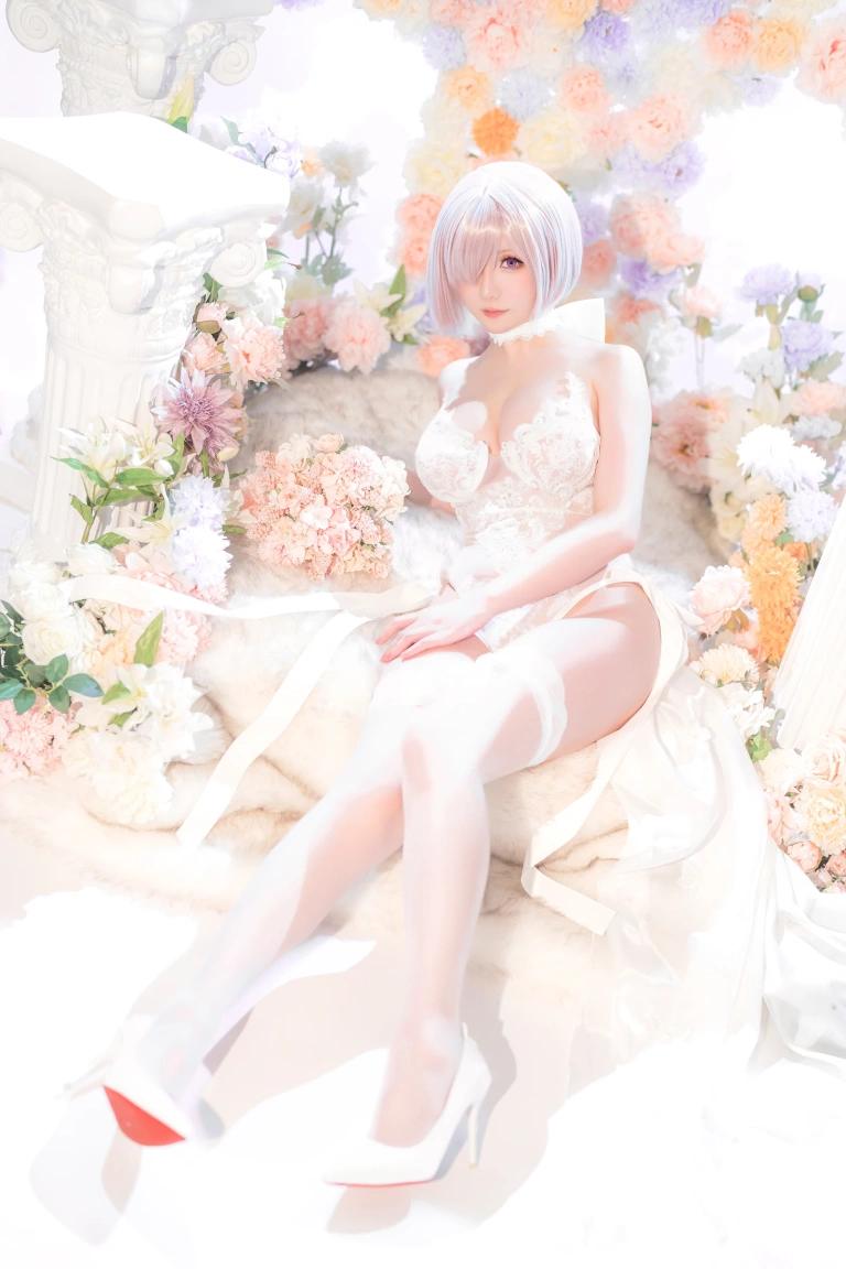 星之迟迟《2023年3月计划C FGO 玛修婚纱》主题写真：78张全套美图，含1个视频