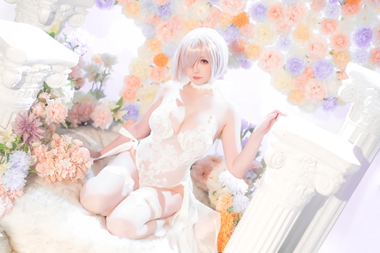 星之迟迟《2023年3月计划C FGO 玛修婚纱》主题写真：78张全套美图，含1个视频