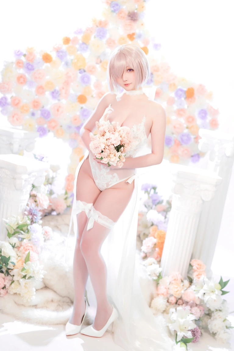 星之迟迟《2023年3月计划C FGO 玛修婚纱》主题写真：78张全套美图，含1个视频