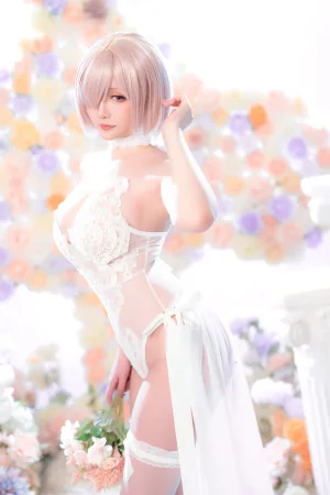 星之迟迟《2023年3月计划C FGO 玛修婚纱》主题写真：78张全套美图，含1个视频