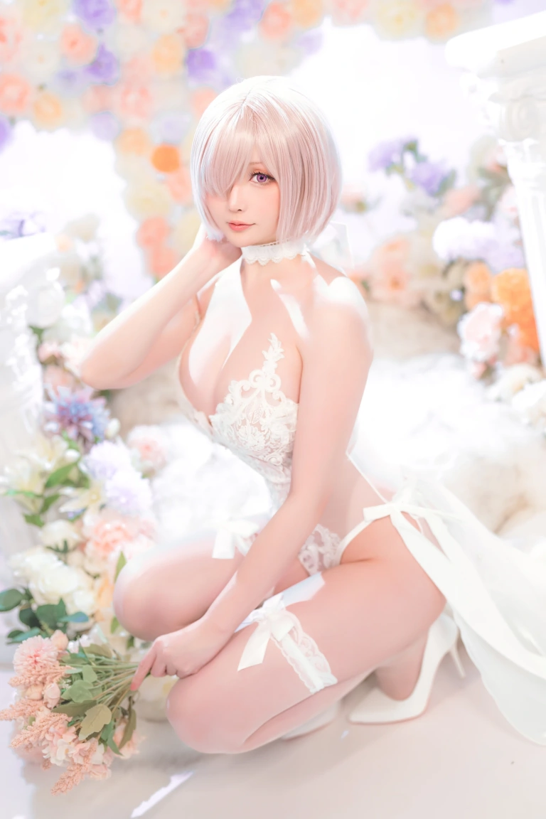 星之迟迟《2023年3月计划C FGO 玛修婚纱》主题写真：78张全套美图，含1个视频