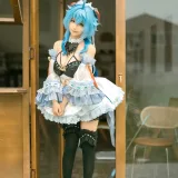蠢沫沫《甘雨女仆》主题写真：14张全套美图