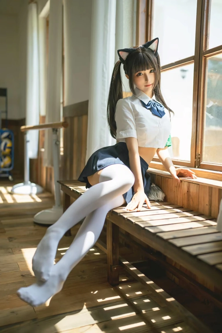 蠢沫沫《关于我学妹是个猫娘这件事》主题写真：22张全套美图