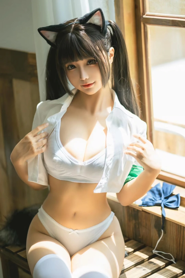 蠢沫沫《关于我学妹是个猫娘这件事》主题写真：22张全套美图