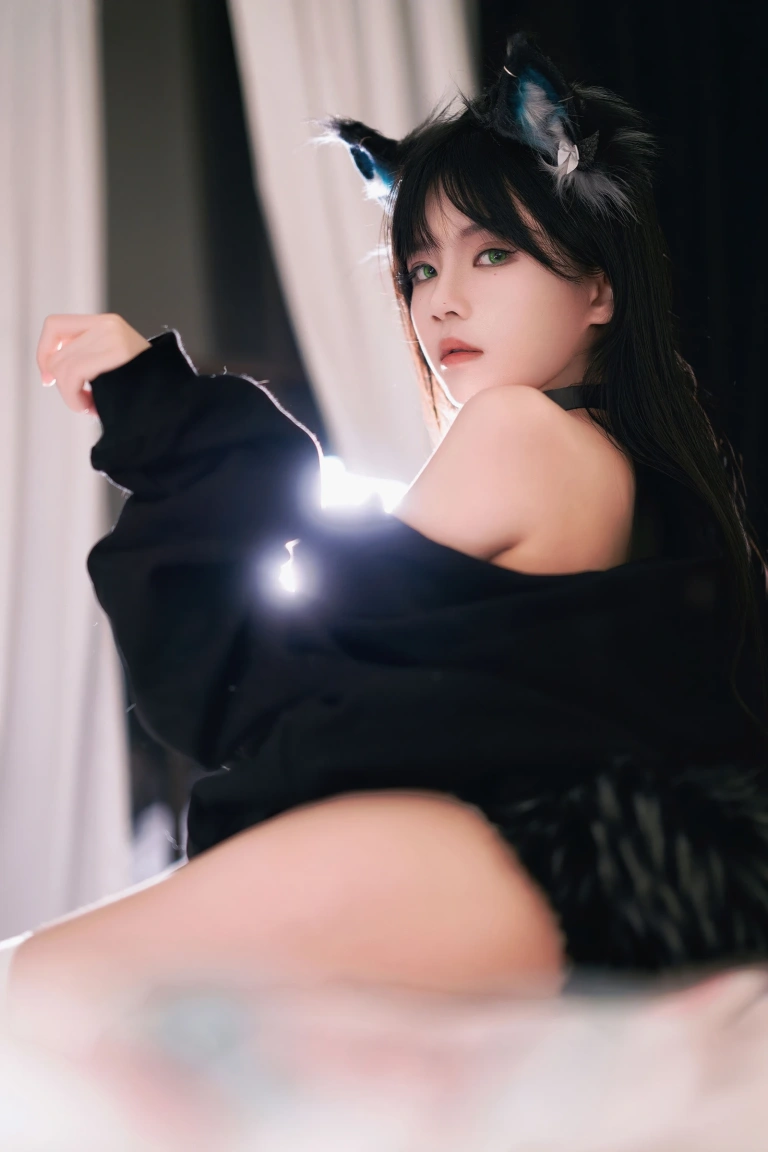 桜桃喵《缅因猫猫（a+b）》主题写真：47张全套美图