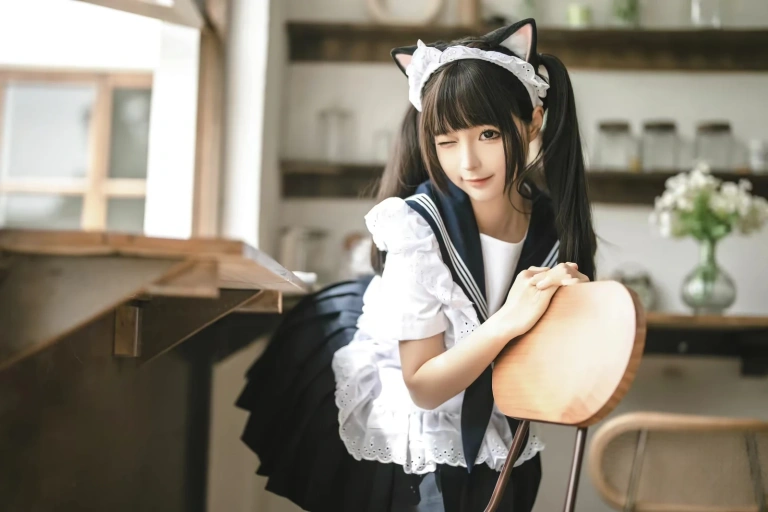 蠢沫沫《猫猫女仆》主题写真：23张全套美图