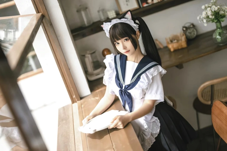 蠢沫沫《猫猫女仆》主题写真：23张全套美图