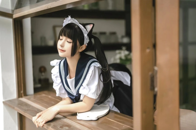 蠢沫沫《猫猫女仆》主题写真：23张全套美图