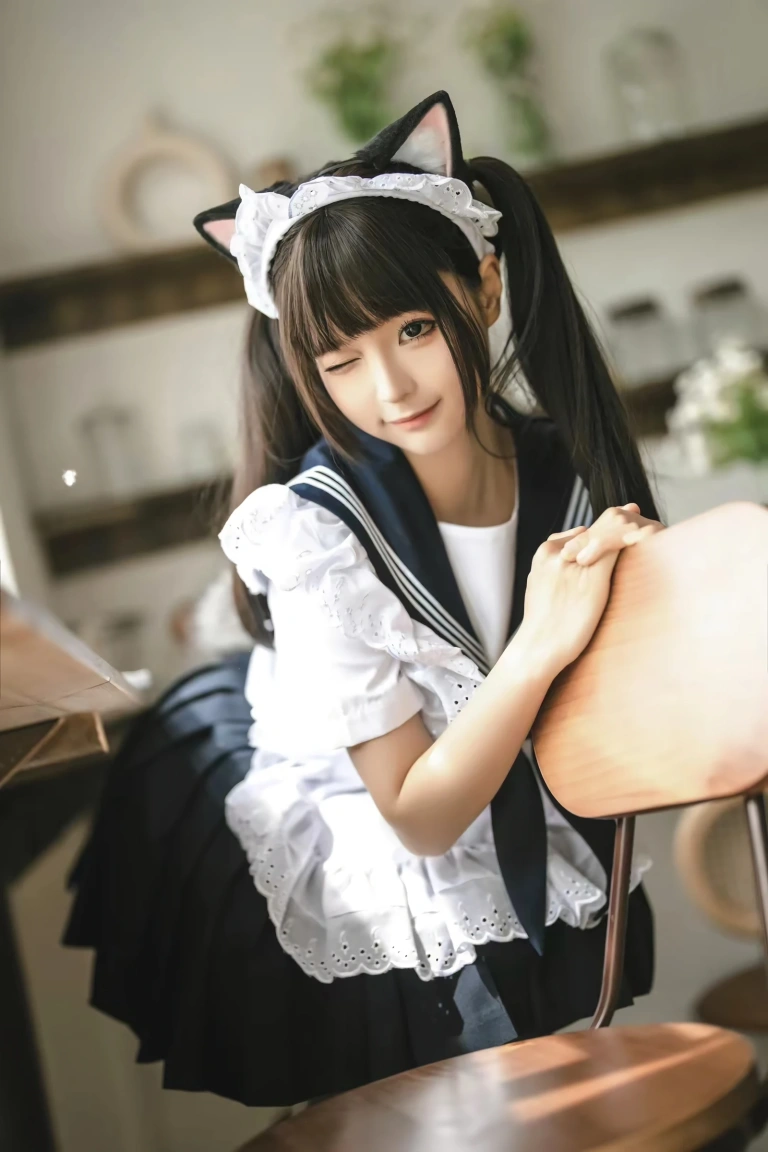 蠢沫沫《猫猫女仆》主题写真：23张全套美图