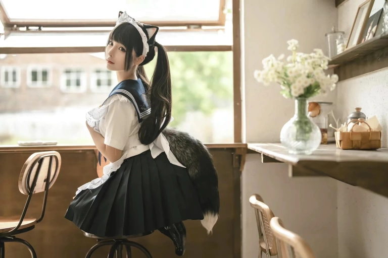蠢沫沫《猫猫女仆》主题写真：23张全套美图
