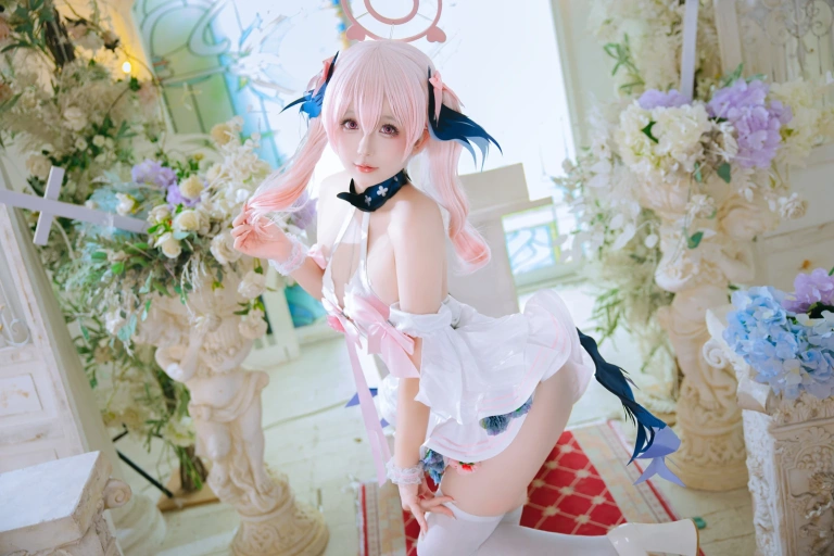 日奈娇(椎名莜)《蔚蓝档案 下江小春花嫁》主题写真：26张全套美图