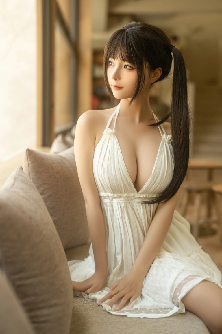 蠢沫沫《咖啡厅》主题写真：12张全套美图