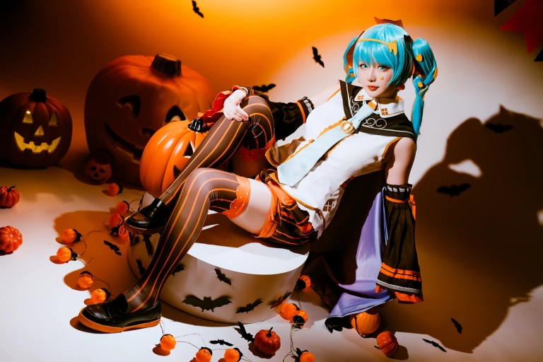 星之迟迟《2023年10月计划 赠品 万圣节MIKU》主题写真：53张全套美图