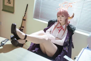 星之迟迟《2023年10月计划B 碧蓝档案-陆八魔爱露》主题写真：90张全套美图
