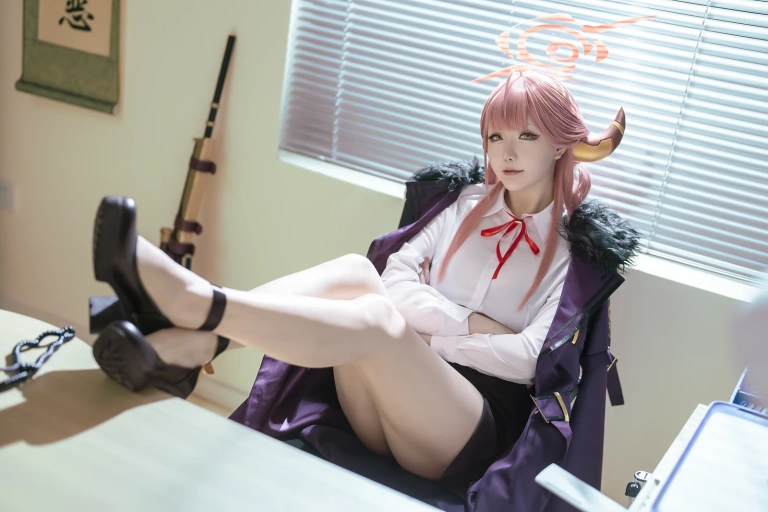 星之迟迟《2023年10月计划B 碧蓝档案-陆八魔爱露》主题写真：90张全套美图