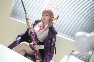 星之迟迟《2023年10月计划B 碧蓝档案-陆八魔爱露》主题写真：90张全套美图