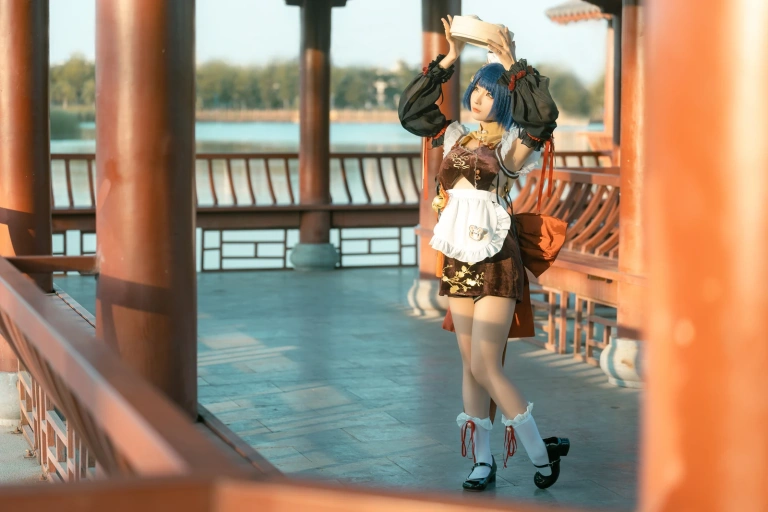 蠢沫沫《香菱女仆》主题写真：27张全套美图