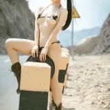 蠢沫沫《比基尼牛仔》主题写真：17张全套美图