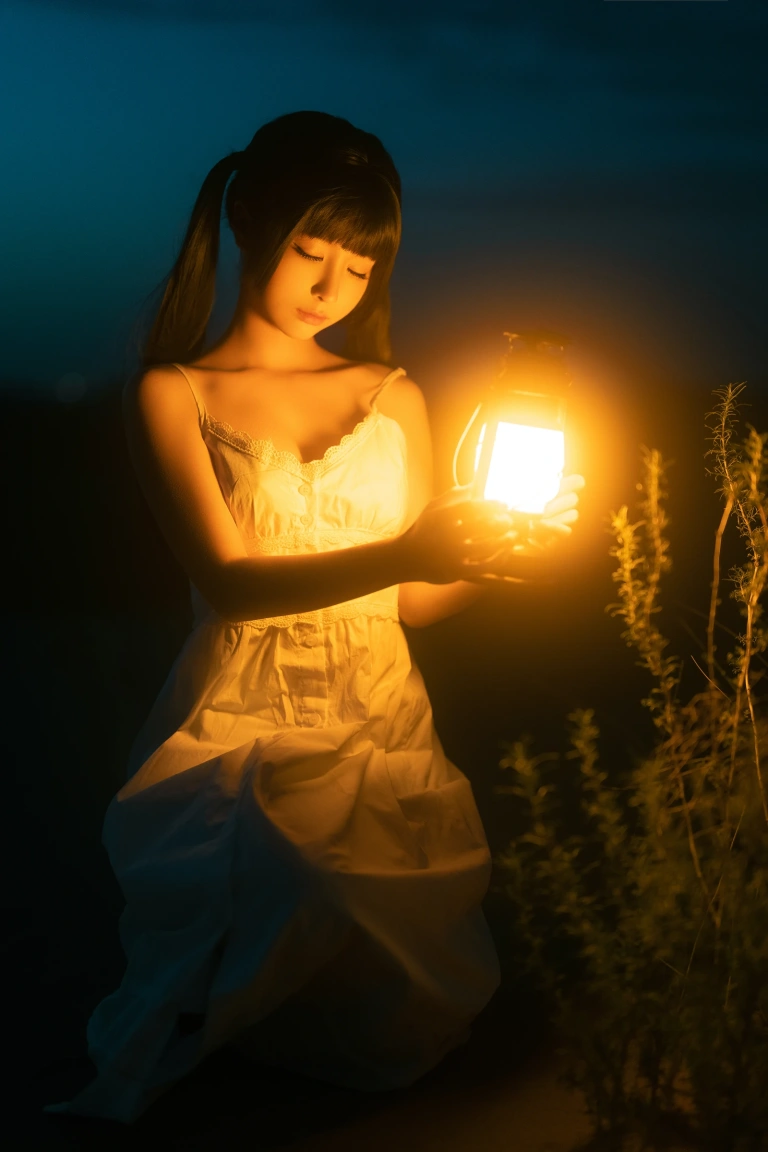 蠢沫沫《海岸昏灯》主题写真：22张全套美图