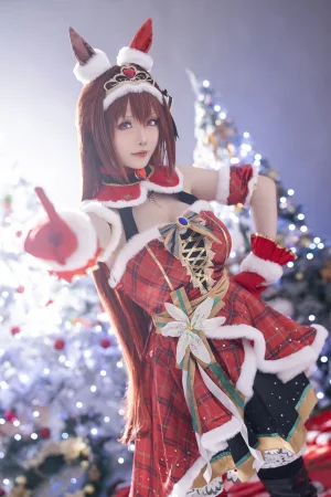 星之迟迟《2023年12月计划A 赛马娘 大和赤骥 圣诞衣装》主题写真：47张全套美图