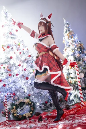 星之迟迟《2023年12月计划A 赛马娘 大和赤骥 圣诞衣装》主题写真：47张全套美图