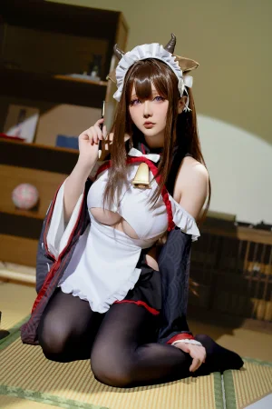 星之迟迟《2023年12月计划B 碧蓝航线 樫野 女仆》主题写真：78张全套美图，含3个视频