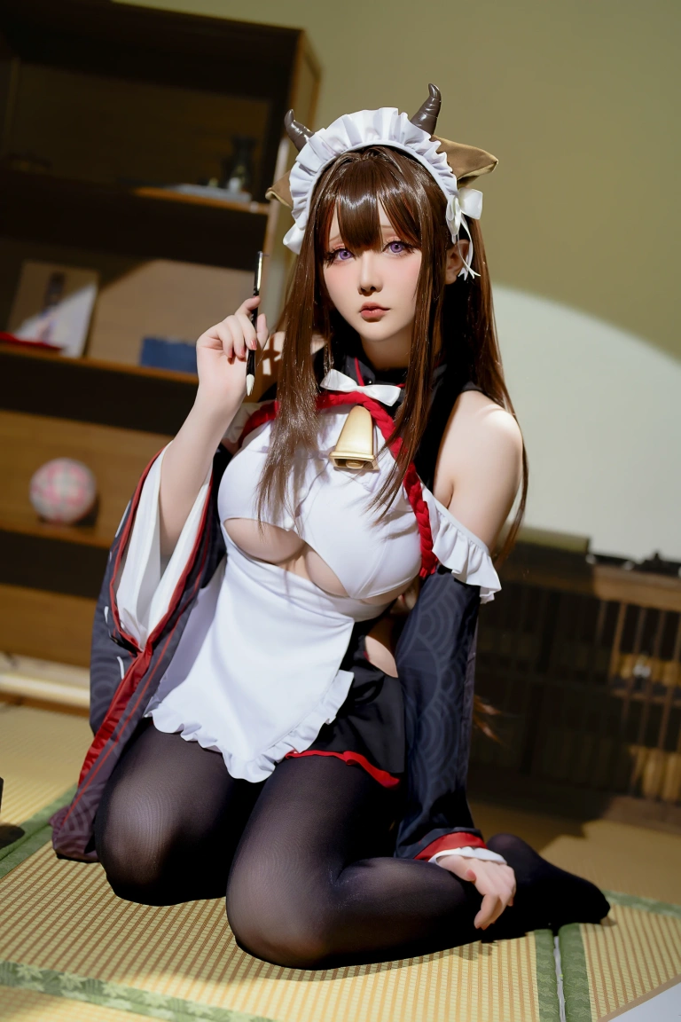 星之迟迟《2023年12月计划B 碧蓝航线 樫野 女仆》主题写真：78张全套美图，含3个视频