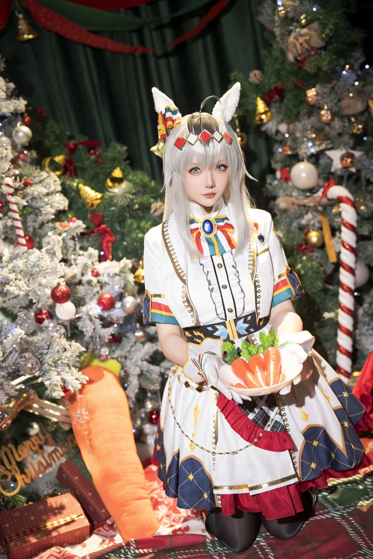 星之迟迟《2023年12月计划赠品 赛马娘 小栗帽 圣诞衣装》主题写真：48张全套美图
