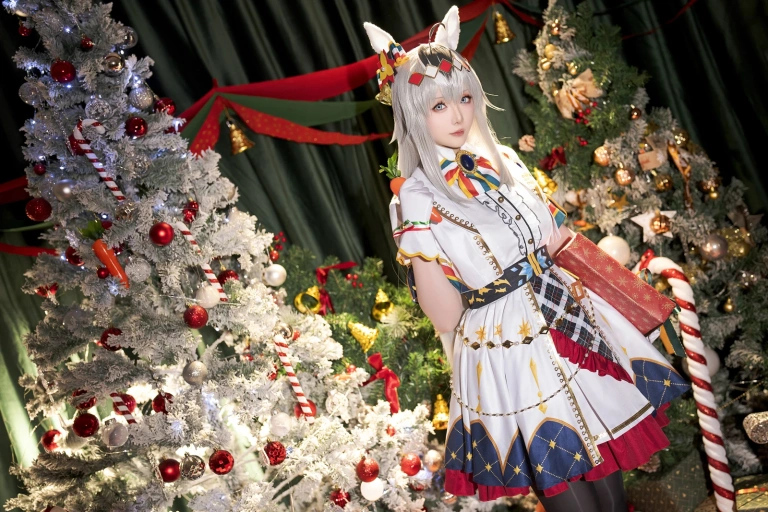 星之迟迟《2023年12月计划赠品 赛马娘 小栗帽 圣诞衣装》主题写真：48张全套美图