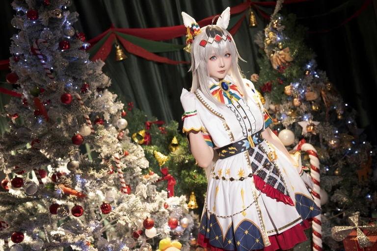 星之迟迟《2023年12月计划赠品 赛马娘 小栗帽 圣诞衣装》主题写真：48张全套美图