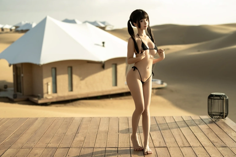 蠢沫沫《沙漠比基尼》主题写真：13张全套美图