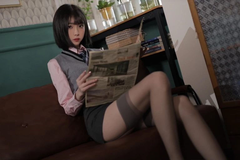 许岚《韩系制服》主题写真：40张全套美图