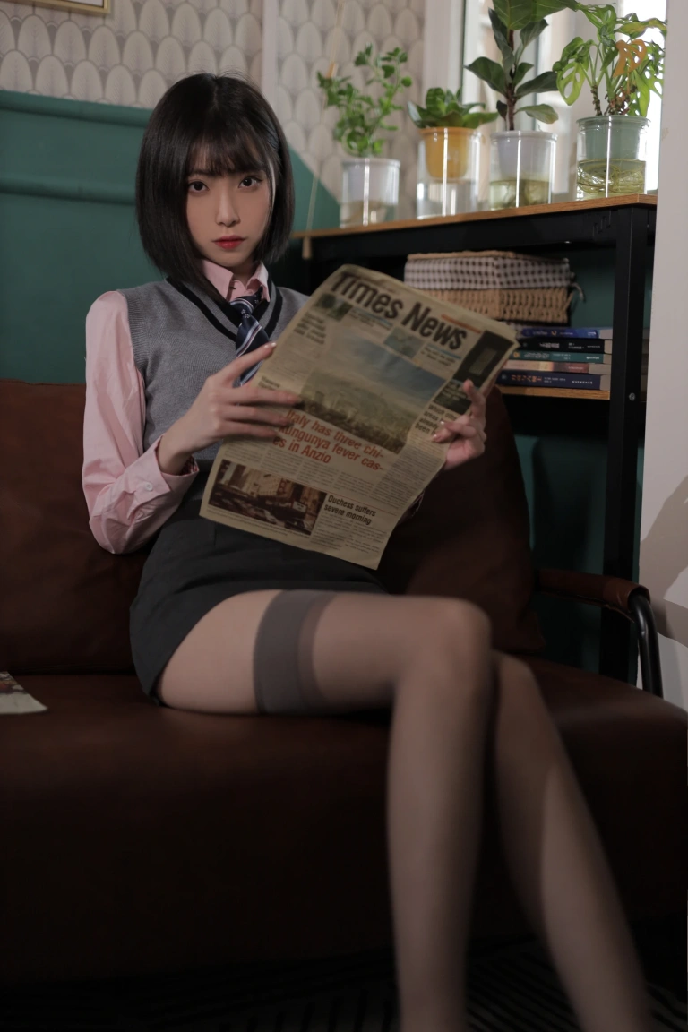 许岚《韩系制服》主题写真：40张全套美图