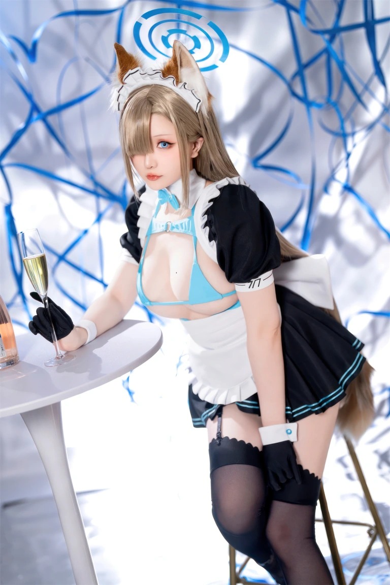 星之迟迟《2023年12月计划C 蔚蓝档案 一之濑明日奈同人女仆》主题写真：91张全套美图