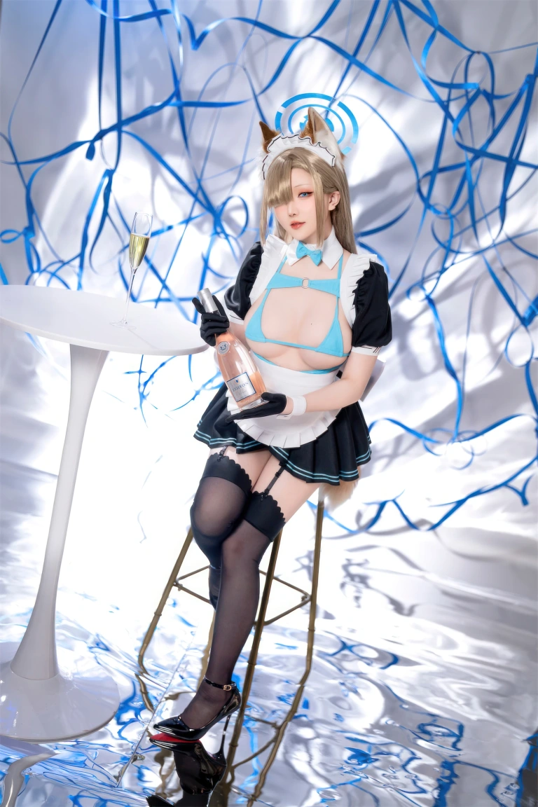 星之迟迟《2023年12月计划C 蔚蓝档案 一之濑明日奈同人女仆》主题写真：91张全套美图