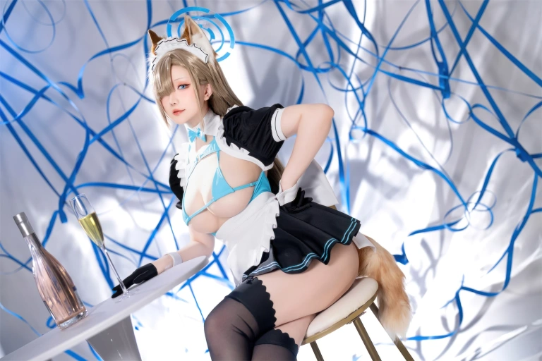 星之迟迟《2023年12月计划C 蔚蓝档案 一之濑明日奈同人女仆》主题写真：91张全套美图